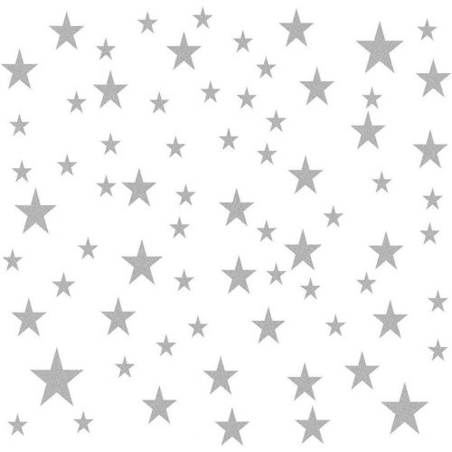  HanYoer 110 pcs Stars in The Room, Star Wall Decal, Mini Size Star Decal Set/Kids Wall Decoration Nursery Wall Decal (Silver)