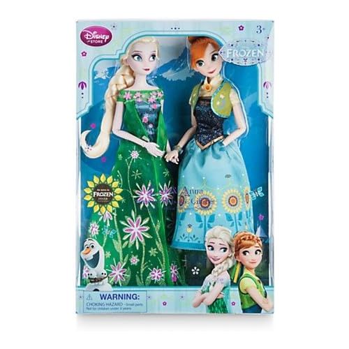 디즈니 Elsa with Green Dress and Anna 12 Dolls Summer Solstice Gift Set Disney Frozen Fever