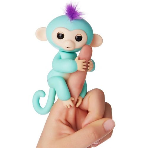 [아마존베스트]Fingerlings - Interactive Baby Monkey - Zoe (Turquoise with Purple Hair) By WowWee