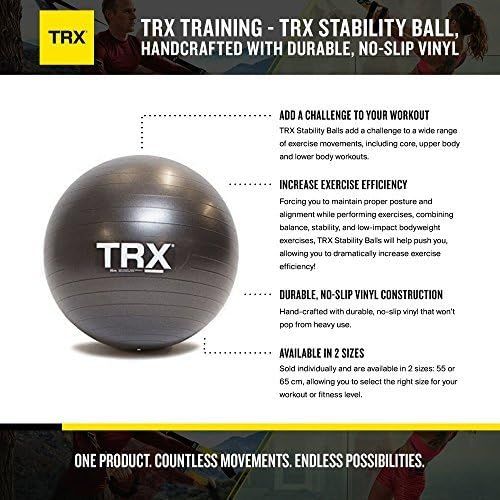  TRX Training Stability Ball, Made with Durable, No-Slip Vinyl