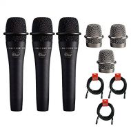 Blue enCORE 100 Dynamic Handheld Vocal Microphone in Black (3-Pack) with 20 XLR-XLR Cable (3-Pieces)