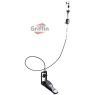 Deluxe Double Kick Drum Pedal for Bass Drum by Griffin | Twin Set Foot Pedal|Quad Sided Beater Heads|Dual Pedal Double Chain Drive Percussion Hardware | Impressive Response for Met