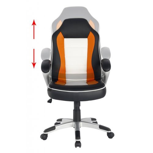  NKV Office Desk Chair Mid Back Computer Chair Colorful Task Chair with Thick Padded Seat (BlackWhiteOrange)