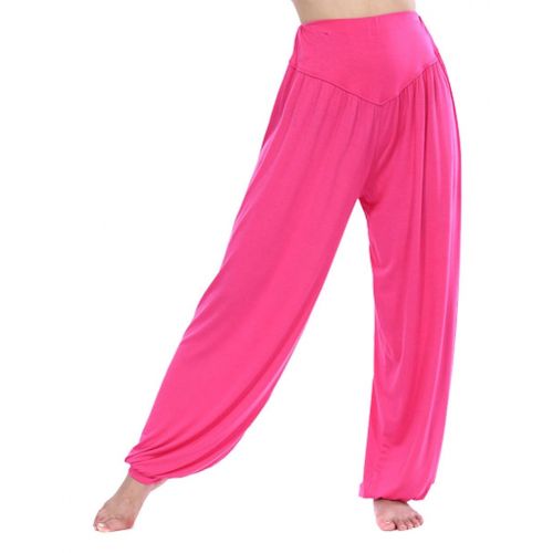  Hoerev HOEREV Super Soft Modal Spandex Harem Yoga/ Pilates Pants Pink Large