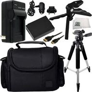 SSE Essential Accessory Kit for Canon EOS Rebel T3, T5 & T6 Includes Replacement LP-E10 Battery + ACDC Rapid Home & Travel Charger + Full Size Tripod + More