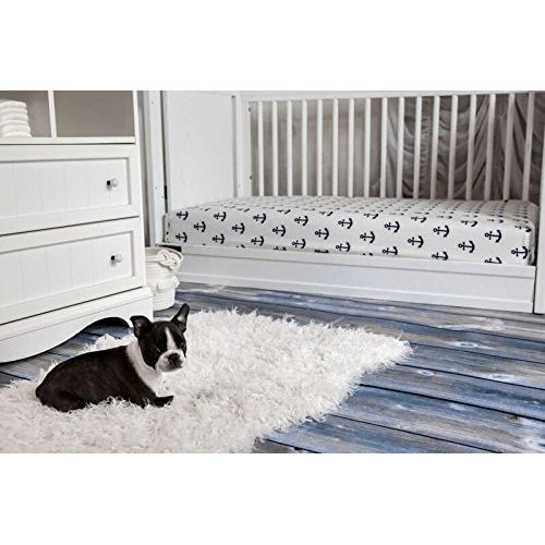  Danha Premium Fitted Cotton Crib Sheet With Anchor Print  Standard Crib Mattress Size  Toddler, Kids...