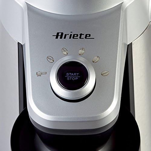  Ariete Grinder Pro Kaffeemuehle Elektro Profi, 15Stufen Mahlleistung, 150W, 0.3kg, Kunststoff, Silver/Schwarz