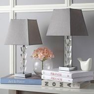 Safavieh Lighting Collection Avalon Deco Clear and Grey 17.25-inch Table Lamp (Set of 2)