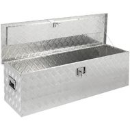 BEST CHOICE PRODUCTS Best Choice Products 49in Aluminum Camper Tool Box Storage Accessory wLock for Pickup Truck Bed, Trailer - Silver