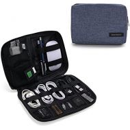 [아마존베스트]BAGSMART Electronic Organizer Small Travel Cable Organizer Bag for Hard Drives, Cables, USB, SD Card, Blue