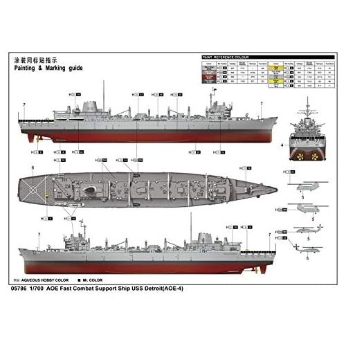  Trumpeter 1700 USS Detroit AOE4 Sacramento Class Fast Combat Support Ship Model Kit