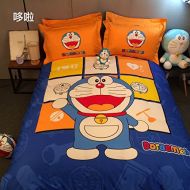 Casa 100% Cotton Kids Bedding Set Boys Doraemon Duvet Cover and Pillow Cases and Fitted Sheet,4 Pieces,Full
