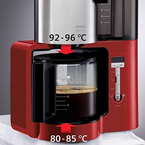  Siemens TC86304 Kaffeemaschine, 1160 Watt, 10-15 Tassen, cranberry red