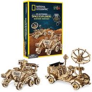 [아마존베스트]NATIONAL GEOGRAPHIC Solar Space Explorers - DIY Moon Buggy & Mars Rover Model Kit, Each Powered by A Solar Panel, Great Stem Toy for Girls & Boys Interested in Outer Space & Engine