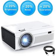Crosstour Projector, Mini LED Video Projector Home Theater Supporting 1080P 55,000 Hours Lamp Life Compatible with HDMI/USB/SD Card/VGA/AV and Smartphone