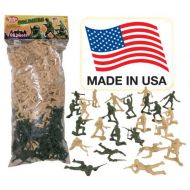 Tim Mee Toy TimMee Plastic Army Men - Green vs Tan 100pc Toy Soldier Figures - Made in USA