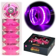 Sunset Skateboard Co. 65mm 78a LED Light-Up Longboard Wheels (4-Pack) with ABEC-7 Carbon Steel Bearings for Glow-in-The-Dark, All Ages & Skill Levels Skating Fun with No Batteries