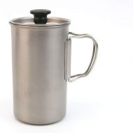 Snow Peak Titanium French Press, CS-111, Japanese Titanium, Lifetime Product Guarantee, Sustainable, Ultralight for Coffee While Backpacking and Camping