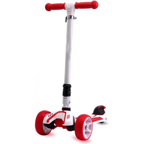  JIN Roller Einzelfussfalten 2-3-6-12 Jahre DREI-Rad Pedal Anfanger (Farbe : Rot)