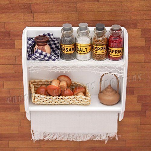  Odoria JAPAN Odoria 1:12 white wooden kitchen shelf spice jar and the food miniature cock ledge Doll House [parallel import goods]
