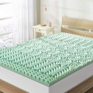 Best Price Mattress Twin Mattress Topper - 1.5 Inch 5-Zone Memory Foam Bed Topper Aloe Infused Cooling Mattress Pad, Twin Size