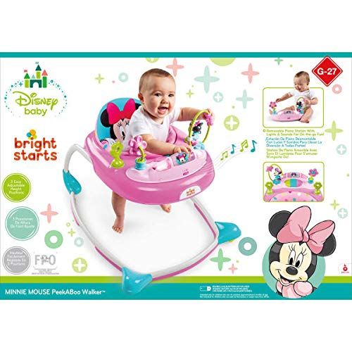 브라이트스타트 Disney Baby Minnie Mouse Peek-A-Boo Walker, Pink