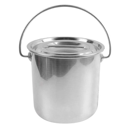  Prettyia Stainless Steel Cook Stockpot Water Soup Milk Container Bucket with Lift Handle and Cover Outdoor Home Use Cooking Utensil