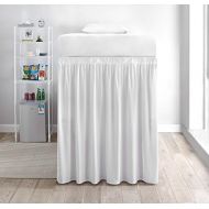 Bed skirt Extended Dorm Sized Bed Skirt Panel with Ties (1 Panel) - White (for Raised or lofted beds)