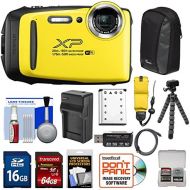 Fujifilm FinePix XP130 Shock & Waterproof Wi-Fi Digital Camera (Yellow) with 64GB Card + Battery +Charger + Cases + Tripod + Float Strap + Kit