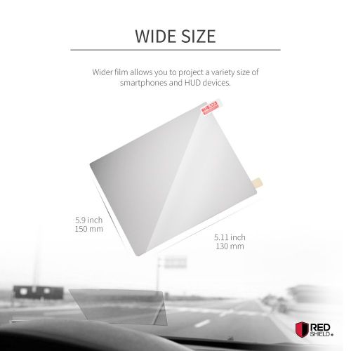  RED SHIELD Universal Head Up Display HUD Reflective Windshield Film 7.5 for All Car Makes and Models. Premium Quality High Definition (HD) Clarity Film. Compatible with All HUD Uni