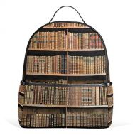 Use4 Retro Bookshelf Library Polyester Backpack School Travel Bag