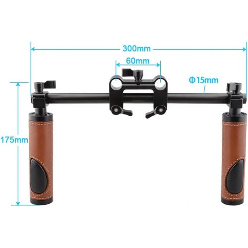  CAMVATE Handle Grips Handlebar Support Kit for DSLR Camera Camcorder Shoulder Rig(Leather Grip)