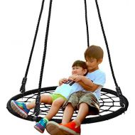 [아마존베스트]SUPER DEAL 40 Spider Web Tree Swing Net Swing Platform Rope Swing 71 Detachable Nylon Rope Swivel, Max 600 Lbs, Extra Safe and Durable, Fun for Kids