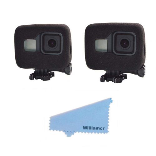  Williamcr 2 Pack Windshield Wind Noise Reduction Foam Sponge Cover Windproof Housing Case Compatible with GoPro HERO8 Black Camera