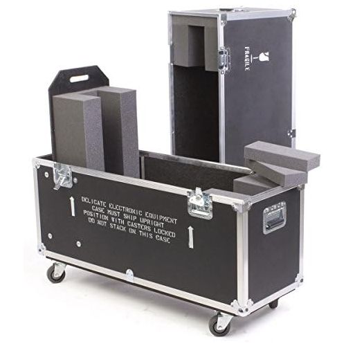  Displays2go Flat Panel TV Travel Case, With Wheels And Handles, And EVA Foam Interior For 1 TV - Black Laminate Plywood