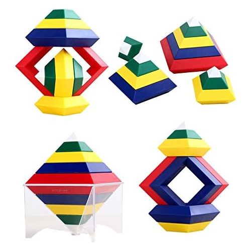  [아마존베스트]Agirlgle Building Blocks Stacking Toys for Kids Stacker Toy 3D Puzzle Stem Toys Pyramid Speed Cube， Creative Educational Toys for Kids Preschool Learning Toys Stacking Block