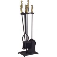 Minuteman International Westminster 5-piece Fireplace Tool Set, Antique Brass and Black