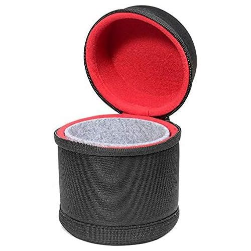  WGear Semi-Hard Lens Case for DSLR Camera Lens (Canon, Nikon, Sony, Pentax, Olympus, Panasonic,etc Listed with Models Below), Medium Size with Carabiner, Lens Cleaning Wipe (Black