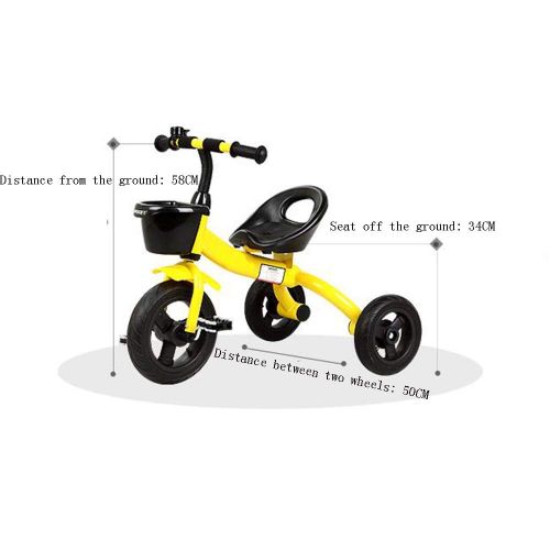  Axdwfd Childrens Bicycle Tricycle Bikes 2-6 Years Old Birthday Gift Baby Bike Weight 25 kg (Colour: Yellow)