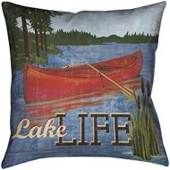 Laural Home LAL18X18DP Lake Living Decorative Pillow,BlueMulti