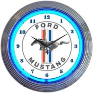 Neonetics Ford Mustang Blue Neon Wall Clock, 15-Inch