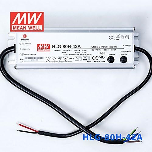  MEAN WELL Meanwell HLG-80H-42A Power Supply - 80W 42V 1.95A - IP65 - Adjustable Output