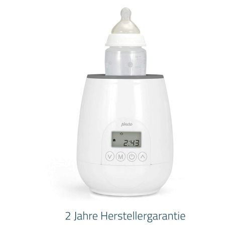  Alecto BW-700 digitaler Express Baby Flaschenwarmer (in nur 3 Min.) und Sterilisator, mit Warmhaltefunktion, Auftaufunktion, Restzeitanzeige und Signalton