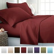 Ienjoy Home ienjoy Home Hotel Collection Luxury Soft Brushed Bed Sheet Set, Hypoallergenic, Deep Pocket, Queen, Burgundy