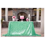 ShiDianYi Mint Sequence Tablecloth 90x132-Inch Mint Green Table Cover Mint Sequin Tablecloth Rectangle~1106E