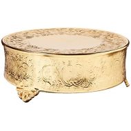 Elegance 89961 Round Ornate Wedding Cake Stand Serveware Accessories, 16, Gold