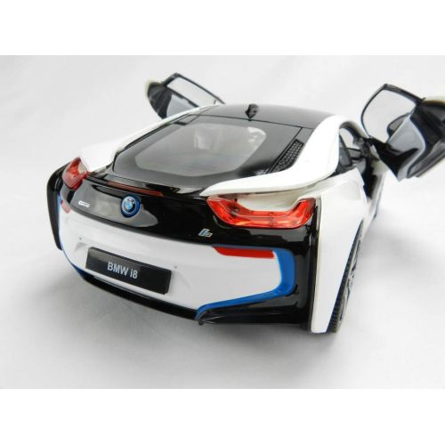 라스타 RASTAR Officially Licensed BMW i8 Authentic wOpen Doors RC Vehicles Scale 1:14 (White)