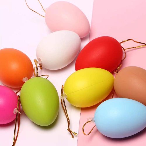  HanYoer Colorful Easter Eggs on Sticks Simulation Egg Hand Crafts Ornaments Gadget Home Wedding Decoration (10 pcs)