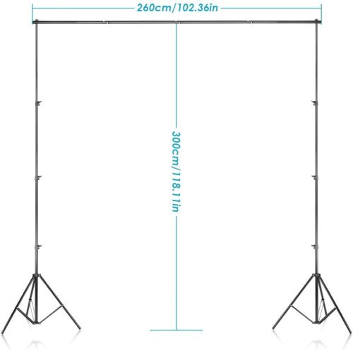 니워 Neewer 8.5 x 10 feet  2.6 x 3 Meters Background Support System with 10 X 20 feet3 X 6 Meters Backdrop 800W 5500K Umbrellas Softbox Continuous Lighting Kit for Photo Studio Video