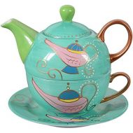 Porzellan Tea for one / Tea4one / Teeservice/Teeset 4-teilig 400ml, hellgruen, handbemalt, Original Aricola